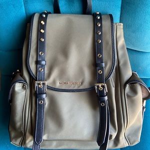 Michael Kors army green front flap backpack